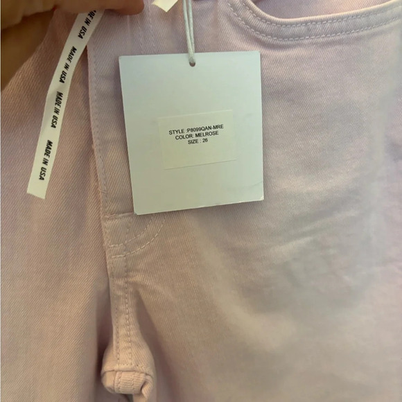 Pistola Lennon High Rise Frayed Cropped Jeans Melrose Light Pink - Picture 6 of 6